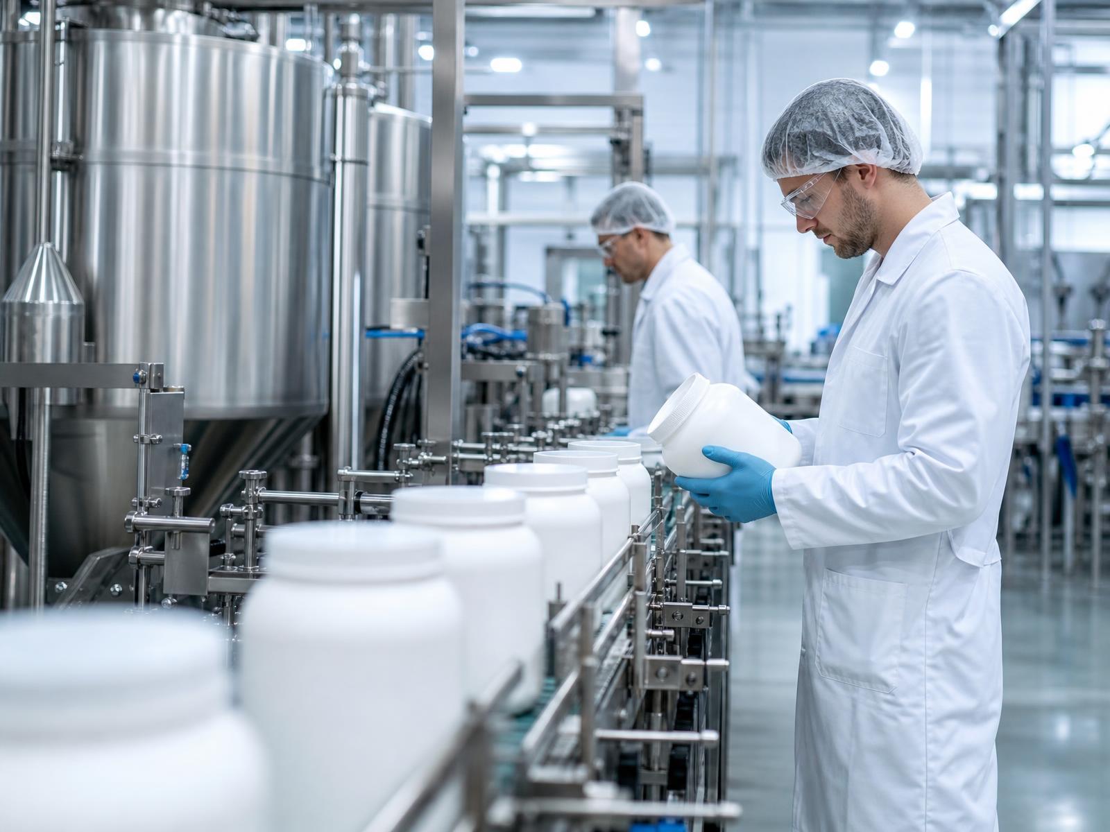 Planta de maquila de suplementos de IBAC con línea de envasado